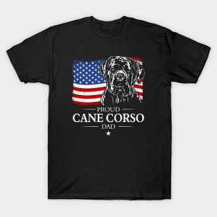 Proud Cane Corso Dad American Flag patriotic gift dog T-Shirt
